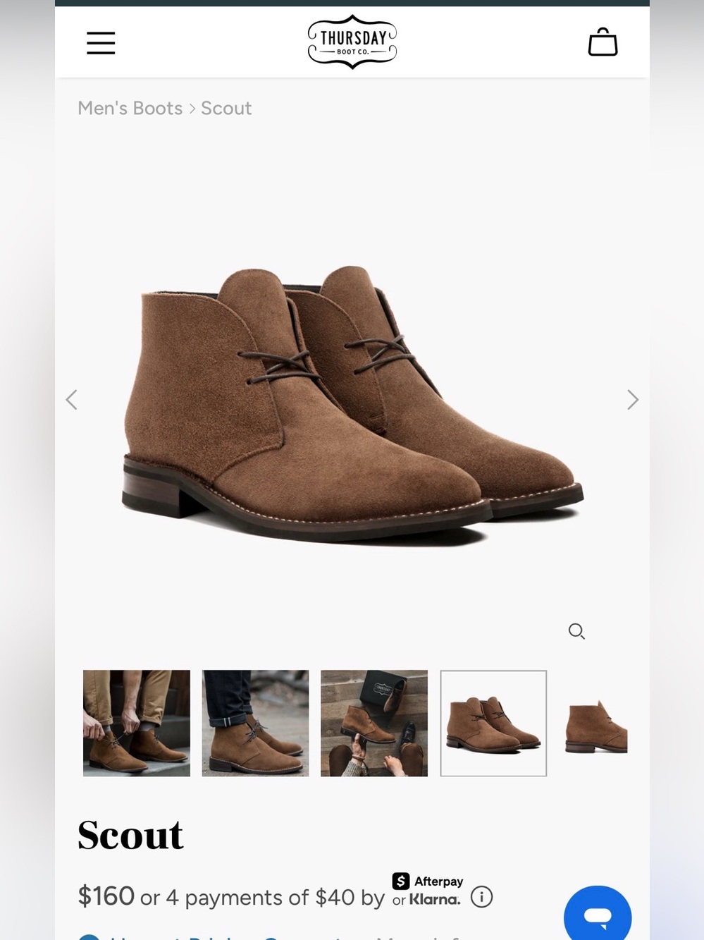 Thursday Boot Co. Scout Men's Tan Suede Chukka Boots